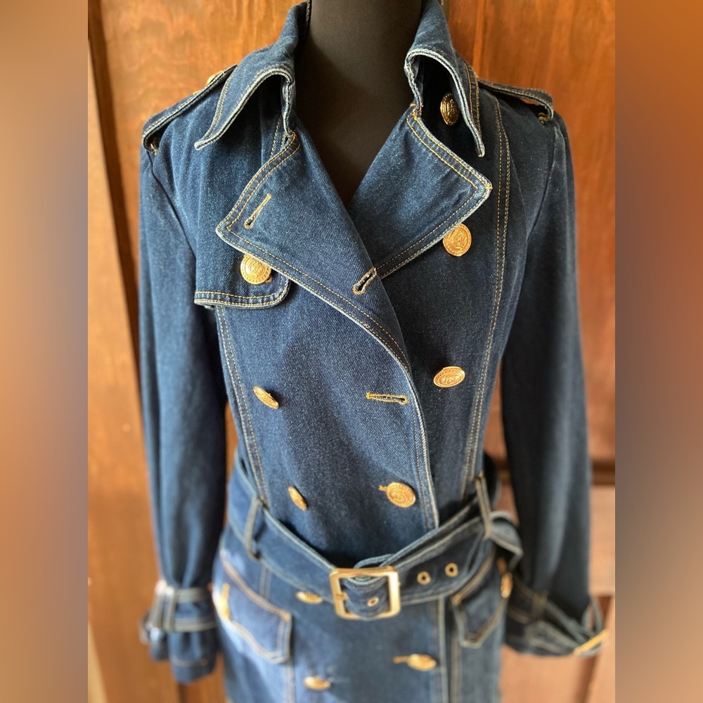 Flavio Castellani Denim Double-Breasted Heavyweight  Trench Coat. ⚜️